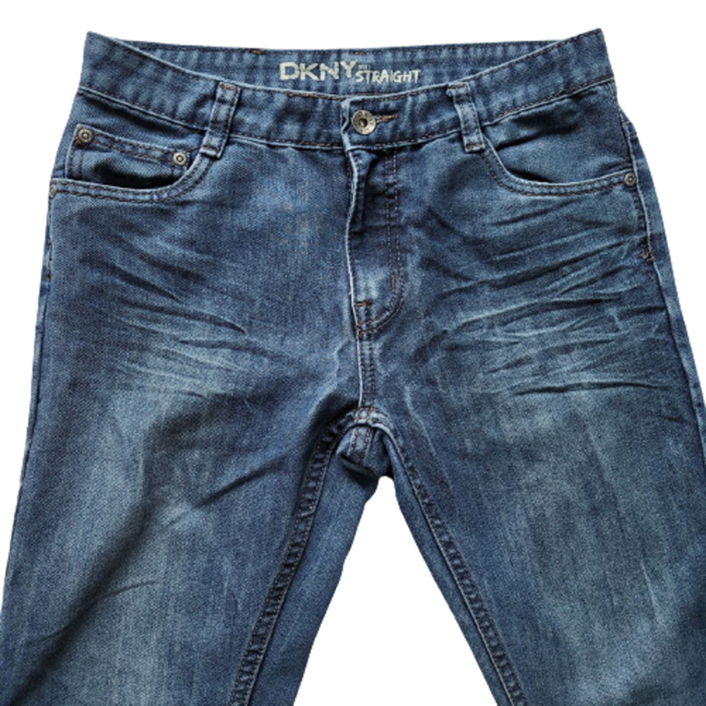 DKNY Boys Youth Medium Wash Blue Straight Leg Denim Jeans Size 18 - Picture 3 of 7